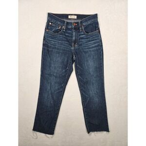 Madewell Jeans Women's Size 24 Blue‎ Denim The Slim Boyjean Raw Hem